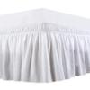 Cotton King Wrap Around 800 TC Egyptian Cotton Elastic Ruffle Bed Skirt 16 Inches Drop Length Easy Fit Fade Resistant Hotel Quality, White, Short King (72 x 76) Inches view 1