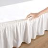 Cotton King Wrap Around 800 TC Egyptian Cotton Elastic Ruffle Bed Skirt 16 Inches Drop Length Easy Fit Fade Resistant Hotel Quality, White, Short King (72 x 76) Inches view 3