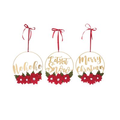 C&F Home Gold Christmas Wreath Set of 3 Gold