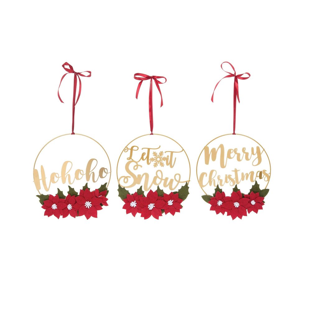C&F Home Gold Christmas Wreath Set of 3 Gold