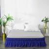 Cotton King Wrap Around 800 TC Egyptian Cotton Elastic Ruffle Bed Skirt 16 Inches Drop Length Easy Fit Fade Resistant Hotel Quality, Royal Blue, Short King (72 x 76) Inches view 2