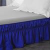 Cotton King Wrap Around 800 TC Egyptian Cotton Elastic Ruffle Bed Skirt 16 Inches Drop Length Easy Fit Fade Resistant Hotel Quality, Royal Blue, Short King (72 x 76) Inches view 3