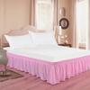 Cotton King Wrap Around 800 TC Egyptian Cotton Elastic Ruffle Bed Skirt 19 Inches Drop Length Easy Fit Fade Resistant Hotel Quality, Pink, Short King (72 x 76) Inches view 4