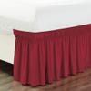 Cotton King Wrap Around 800 TC Egyptian Cotton Elastic Ruffle Bed Skirt 16 Inches Drop Length Easy Fit Fade Resistant Hotel Quality, Burgundy, King (76 x 80) Inches view 3