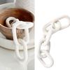 Hanlin Wood Chain Link Decor - Hand Carved Boho Decorative Chain, Farmhouse Decor, Sustainable Pine, Coffee Table Shelf for Home Living Room (White) view 4