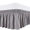 Cotton King Wrap Around 800 TC Egyptian Cotton Elastic Ruffle Bed Skirt 16 Inches Drop Length Easy Fit Fade Resistant Hotel Quality, Silver Gray, Full (54 x 75) Inches view 1