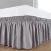 Cotton King Wrap Around 800 TC Egyptian Cotton Elastic Ruffle Bed Skirt 16 Inches Drop Length Easy Fit Fade Resistant Hotel Quality, Silver Gray, Full (54 x 75) Inches view 4