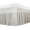 Cotton King Wrap Around 800 TC Egyptian Cotton Elastic Ruffle Bed Skirt 19 Inches Drop Length Easy Fit Fade Resistant Hotel Quality, Ivory, Full XXL (54 x 84) Inches view 1