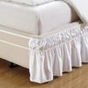 Cotton King Wrap Around 800 TC Egyptian Cotton Elastic Ruffle Bed Skirt 19 Inches Drop Length Easy Fit Fade Resistant Hotel Quality, Ivory, Full XXL (54 x 84) Inches view 4