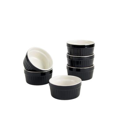 10 Strawberry Street Roma 4oz Ramekin Set of 6, Black