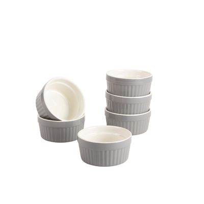 10 Strawberry Street Roma 4oz Ramekin Set of 6, Gray