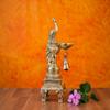 SHIVAJI ARTS Brass Diya, 27 cm Peacock Design Brass Oil Lamp Stand with Bell, Traditional Indian Oil Lamps, Brass Decorative Diyas, Home Temple Decor. view 1