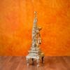 SHIVAJI ARTS Brass Diya, 27 cm Peacock Design Brass Oil Lamp Stand with Bell, Traditional Indian Oil Lamps, Brass Decorative Diyas, Home Temple Decor. view 3