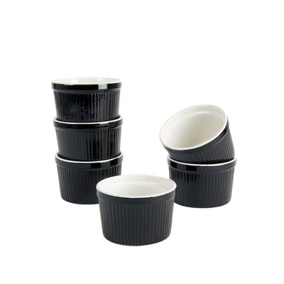 10 Strawberry Street Roma 10oz Ramekin Set of 6, Black