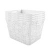 Curver Set of 4 Large V Baskets Decorative Plastic Organization and Storage Basket, White with Tweed Pattern view 1
