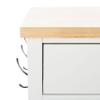 SAFAVIEH Home Collection Locklyn White/Natural 2-Drawer Storage Trolley Kitchen Cart with Wheels view 4