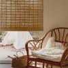 MOOD Custom Bamboo Shades | Twirl | Cordless Bamboo Roman Shades for Windows and Doors (Natural Woven) | Twirl Maple (Sheer) | 63.5" W X 72" H view 3