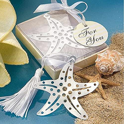 Crysdaralovebi 50 PCS Starfish Bookmark Beach Wedding Party Favors Bookmark Gift Decoration for Bridal Shower Wedding Favours Bonbonniere