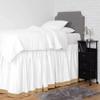 100% Egyptian Cotton, 800 Thread Count, White/Taupe Split Corner Two Tone Ruffle Dorm Room Bed Skirt with Three Side Coverage in - Twin XL Size (39" x 80"+ 60" inch) view 2