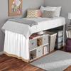 100% Egyptian Cotton, 800 Thread Count, White/Taupe Split Corner Two Tone Ruffle Dorm Room Bed Skirt with Three Side Coverage in - Twin XL Size (39" x 80"+ 60" inch) view 3