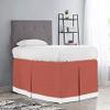 100% Egyptian Cotton, 800 Thread Count, Brick Red/White Split Corner Two Tone Tailored Dorm Room Bed Skirt with Three Side Coverage in - Twin XL Size (39" x 80"+ 48" inch) view 1