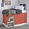 100% Egyptian Cotton, 800 Thread Count, Brick Red/White Split Corner Two Tone Tailored Dorm Room Bed Skirt with Three Side Coverage in - Twin XL Size (39" x 80"+ 48" inch) view 2