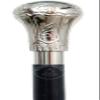 Humaira Nautical Chrome Plated Brass Knob - Walking Cane - 36" - Chrome/Black view 1
