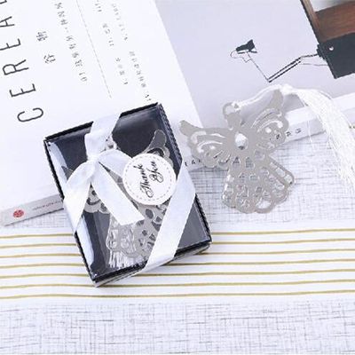 Crysdaralovebi 20pcs Metal Bookmark with Tassel Book Markers Wedding Souvenirs Baby Shower Baptism Party Favors and Gifts (5)