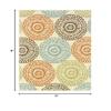 HomeRoots Polypropylene 5x8 Beige and Blue Medallion Indoor Outdoor Area Rug view 2