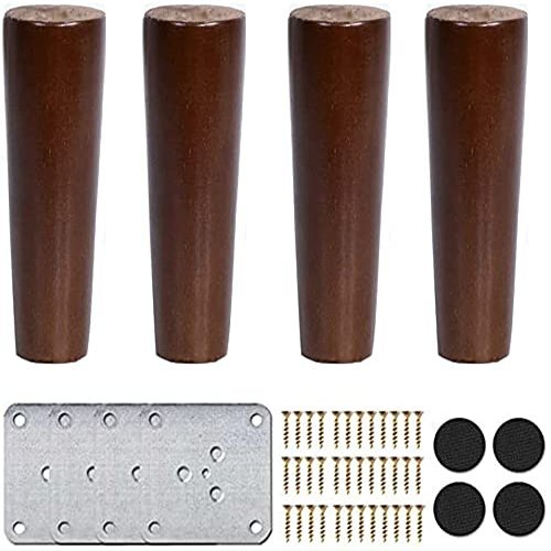 4 pcs-Wooden Furniture Legs,5cm-60cm Perfect Mid-Century Modern Solid Wood Tapered Furniture Feet,Sofa Legs,for Couch Ottoman TV Stand Armchair Cabinet Couch Replacement Legs