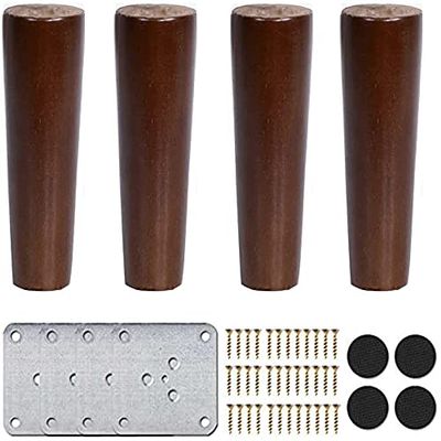 4 pcs-Wooden Furniture Legs,5cm-60cm Perfect Mid-Century Modern Solid Wood Tapered Furniture Feet,Sofa Legs,for Couch Ottoman TV Stand Armchair Cabinet Couch Replacement Legs