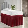1000 Series College Dorm Room Bedskirts Twin XL Extra Long Ruffled with Split Corner Elegant Design Premium Brushed Microfiber Tailored Drop Easy Care Wrinkle Free - Twin-XL - 56" Drop, Burgundy view 2