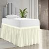 1000 Series College Dorm Room Bedskirts Twin XL Extra Long Ruffled with Split Corner Elegant Design Premium Brushed Microfiber Tailored Drop Easy Care Wrinkle Free - Twin-XL - 46" Drop, Ivory view 2