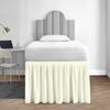 1000 Series College Dorm Room Bedskirts Twin XL Extra Long Ruffled with Split Corner Elegant Design Premium Brushed Microfiber Tailored Drop Easy Care Wrinkle Free - Twin-XL - 54" Drop, Ivory view 1