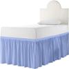 1000 Series College Dorm Room Bedskirts Twin XL Extra Long Ruffled with Split Corner Elegant Design Premium Brushed Microfiber Tailored Drop Easy Care Wrinkle Free - Twin-XL - 34" Drop, Light Blue view 2