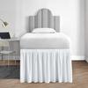 1000 Series College Dorm Room Bedskirts Twin XL Extra Long Ruffled with Split Corner Elegant Design Premium Brushed Microfiber Tailored Drop Easy Care Wrinkle Free - Twin-XL - 52" Drop, White view 1