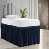 1000 Series College Dorm Room Bedskirts Twin XL Extra Long Ruffled with Split Corner Elegant Design Premium Brushed Microfiber Tailored Drop Easy Care Wrinkle Free - Twin-XL - 60" Drop, Navy view 2