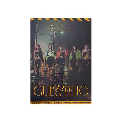 JYP Ent ITZY Guess Who Mini Album [Night Version] CD, Photobook, Photocards, Postcard Set, Hidden Card, Mini Folding Poster, Sticker Pack, Newspaper, Extra ITZY 6 Photocards and Pocket Mirror)