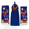 Northeast Home Goods Santa and His Sleigh Cotton Tie Top Kitchen Towel Set, 3-Piece Set view 1