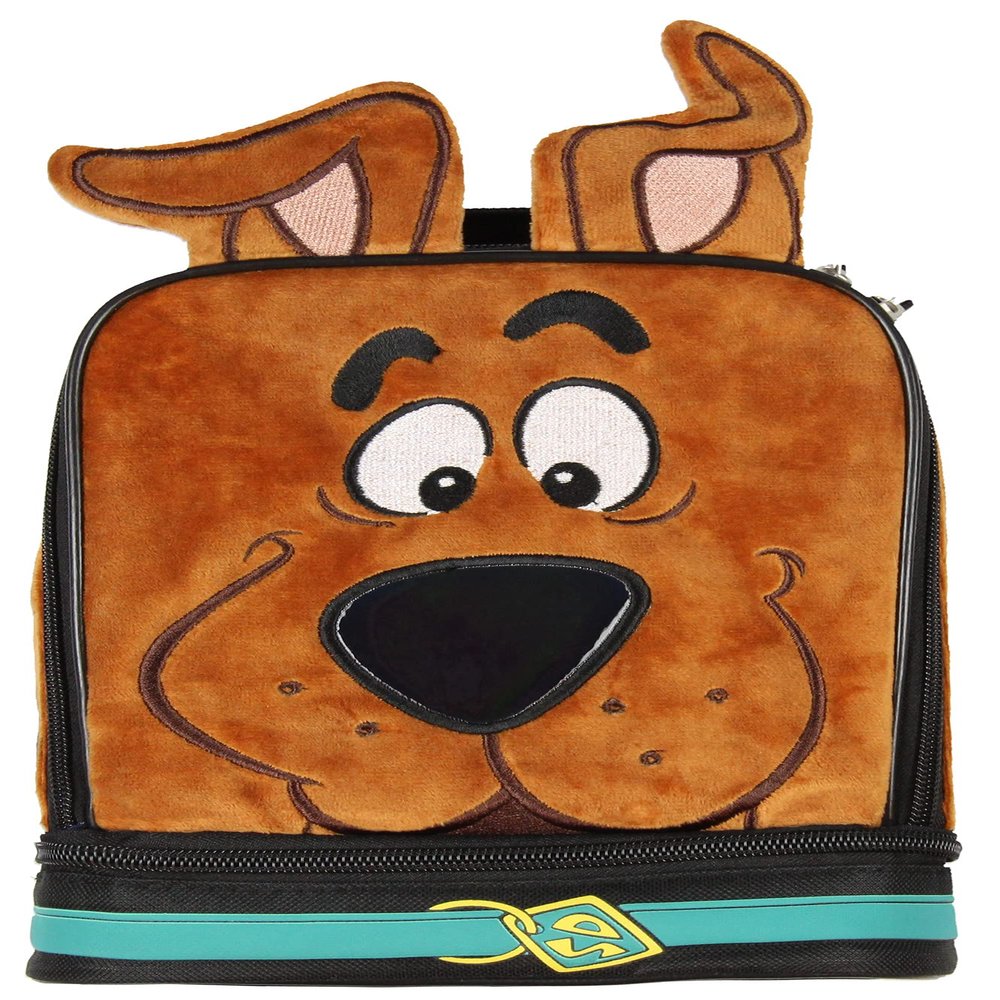 AI ACCESSORY INNOVATIONS Scooby Doo Character Embroidered Face with 3D Ears Insulated Dual Compartment Lunch Bag Lunch Box Tote 10"