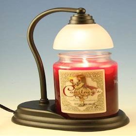 Aurora Black Candle Lamp Warmer and Courtneys 26 oz Candle - Honeydew Melon
