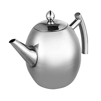 1000/1500ML Stainless Steel Teapot Coffee Pot Water Kettle With Filter Large Capacity Home Hotel Restaurant Cafe Bar Teapot (1.5L)