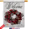 Winter Berries Wreath House Flags 2 pcs Pack Wintertime Wonderland Snowflake Snowman Ice Skate Season Snow Small Decorative Gift Yard Banner Double-Sided Made In USA 28 X 40 view 2