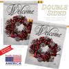 Winter Berries Wreath House Flags 2 pcs Pack Wintertime Wonderland Snowflake Snowman Ice Skate Season Snow Small Decorative Gift Yard Banner Double-Sided Made In USA 28 X 40 view 3
