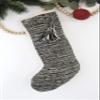 Casa Boho Boho Christmas Stocking - Black & Beige Tassel Neutral Christmas Decor view 1