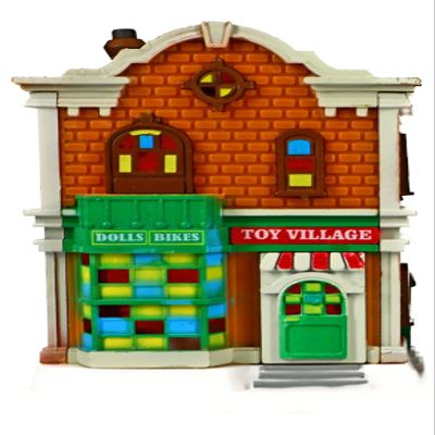 GREENBRIER Christmas Village Store - Christmas Collectible Buildings - Model Building Craft Kit - All Ages - Large - Modern Style - LED Light - Plastic Material - Unisex - All Seasons
