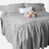 100% Egyptian Cotton Dust Ruffle Bed Skirt/Bed Cover 30" Drop Full Size - Silver view 1