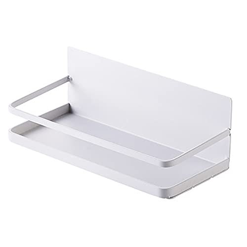 boxfan Stainless Steel Magnetic Shelf Strong and Durable for Refrigerator Spice Storage Kitchen Organizer Kitchen Seasoning Rack (White)