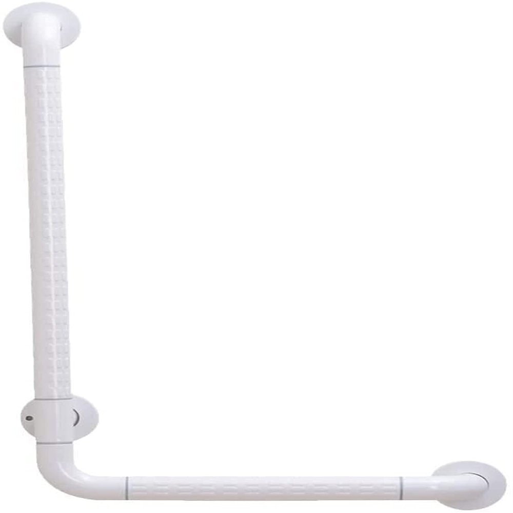 LUOFDCLDDD Safety Grab Bar L-Shaped Corner Toilet Shower Non-Slip Bathroom Wall Hanging Elderly Disabled Accessible Handle,White,60Cm40Cm Grab Bar for Toilet/White/6040Cm