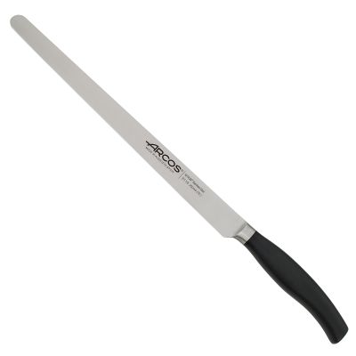 Arcos Forged Slicing Ham Knife 10 inch Stainless Steel Blade 250 mm. Professional Kitchen Knife. Rust & Corrosion Resistant. Flexible blade and smooth edge. Series Clara. Color Black.